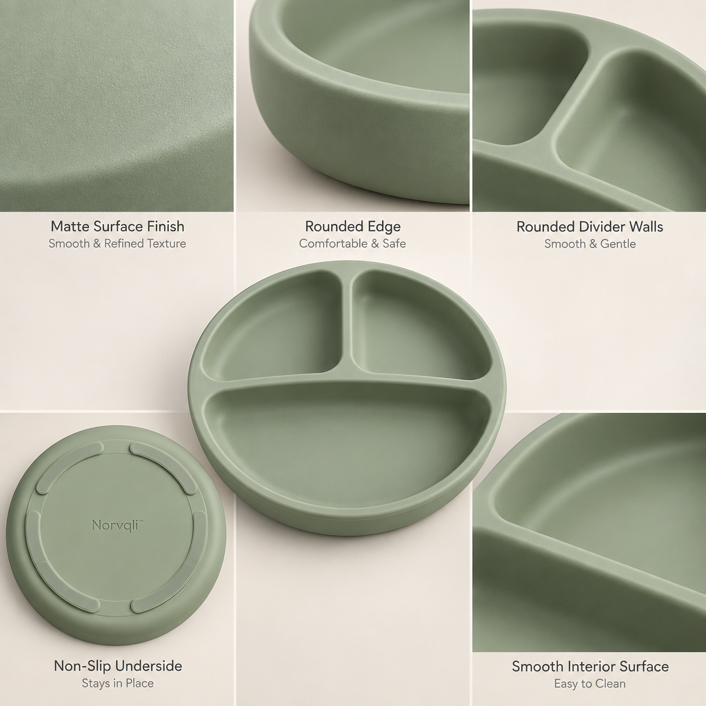 Norvqli™ Non-Slip Compartment Children’s Plate main image 06