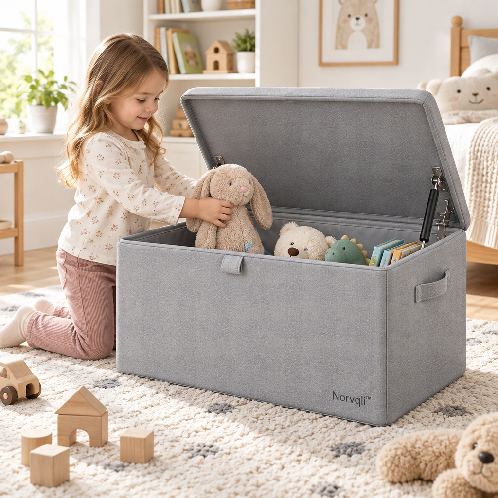 Norvqli™ Large Lidded Toy Storage Box main image 02