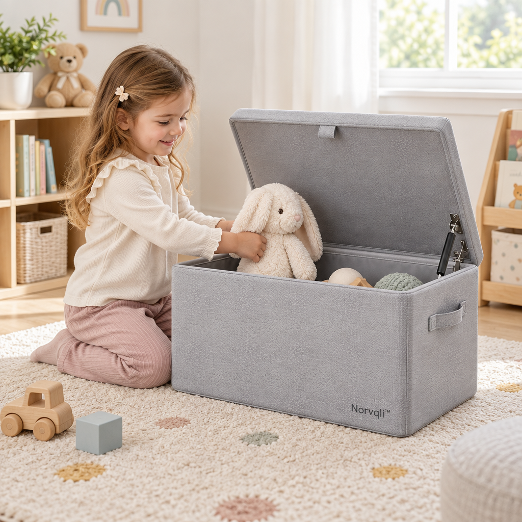 Norvqli™ Large Lidded Toy Storage Box main image 04